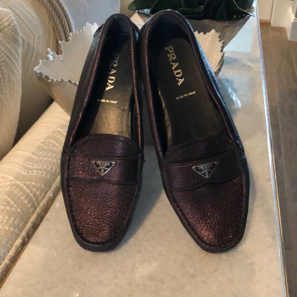 Prada leather loafer shoes